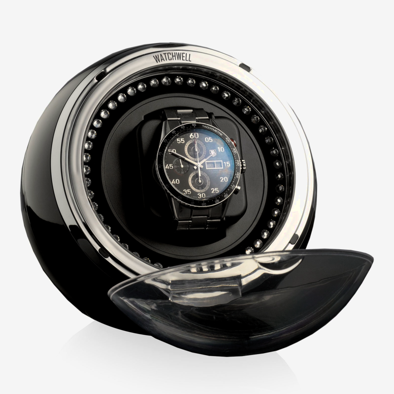 beste-automatisch-horlogeopwinder-globe-shine-zwart-blauwe-led