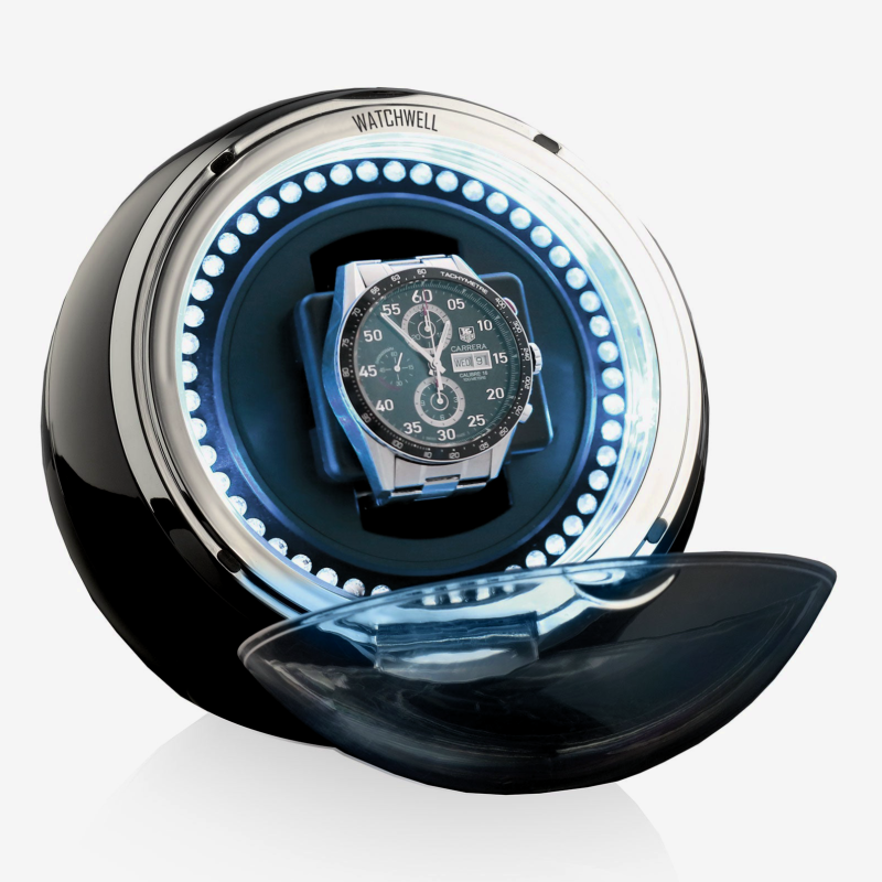 betrouwbaar-automatisch-horlogeopwinder-globe-shine-zwart-blauwe-led