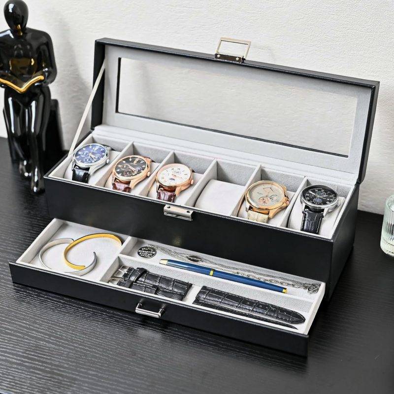 duurzaam-horlogebox-lades-sieraden-zwart