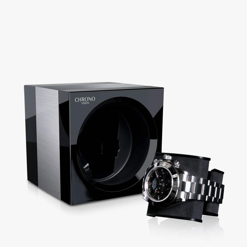 elegant-automatische-horlogeopwinder-chronovision-one-zwart-glanzend-geborsteld-aluminium